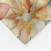 ピーチホワイトブルーグリーンフローラ フリースブランケット (角)