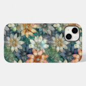 ピーチホワイトブルーグリーンフローラ Case-Mate iPhoneケース (裏面 (横))