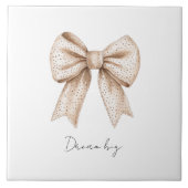 ピーチホワイトボウ タイル (正面)