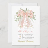 ピーチボウベビーシャワーガール招待 招待状 (正面)