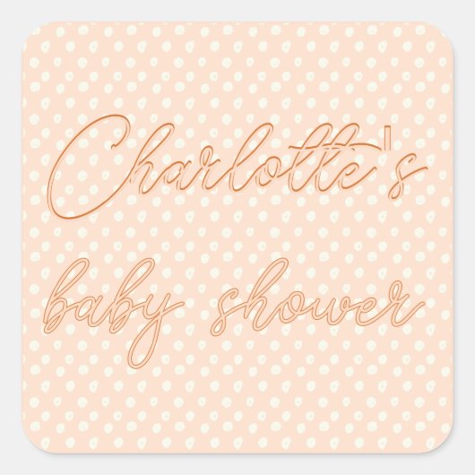 ピーチボウベビーシャワー スクエアシール (正面)