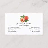 ピーチボタニカルイラストレーション 名刺 (裏面)