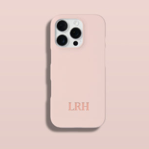 ピーチボホダブルレイヤシンプルイニシャルモノグラム iPhone 15ケース