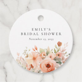 ピーチボホフローラブライダルシャワー フェイバータグ