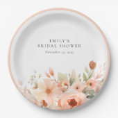ピーチボホフローラブライダルシャワー ペーパープレート (正面)