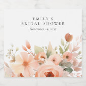 ピーチボホフローラブライダルシャワー リキュールボトルラベル (シングルラベル)