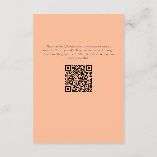 ピーチポピーフローラエレガントな結婚祝い井戸 エンクロージャーカード (裏面)