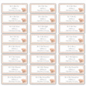 ピーチポピー結婚ズのフローラモダンゲストアドレス シール (正面)