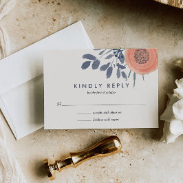 ピーチポピー結婚式RSVP応答 出欠カード