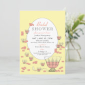 ピーチマカロン&クリスタルパンチセットブライダルシャワーI 招待状 (スタンド正面)