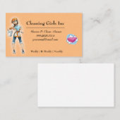 ピーチマンガールハウスクリーニングサービス 名刺 (正面/裏面)