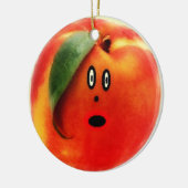 ピーチマンガ顔 セラミックオーナメント (左)