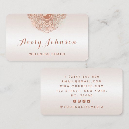 ピーチマンダラウェルネスコーチソーシャルモダンメディア 名刺 (正面/裏面)