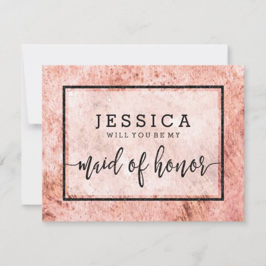 ピーチマーブルウィズウィズマイメイド・オブ・オーナー(花嫁付き添い人) 招待状 (正面)