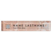 ピーチマーブルカスタムロゴ デスクネームプレート (正面)