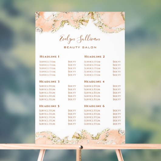 ピーチマーリングデザイン価格表 アクリルサイン (ニュートラル)