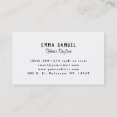 ピーチミニマルエレガントコーラルヘアスタイリスト 名刺 (裏面)