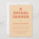 ピーチミニマルオレンジウェスタンブライダルシャワー 招待状 (正面)