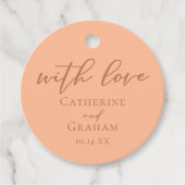 ピーチミニマルタイポグラフィサマー結婚ズ フェイバータグ (正面)