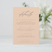 ピーチミニマルファインアートフローラ結婚詳細 エンクロージャーカード (スタンド正面)