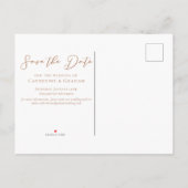 ピーチミニマル婚約写真保存日時 案内ポストカード (裏面)