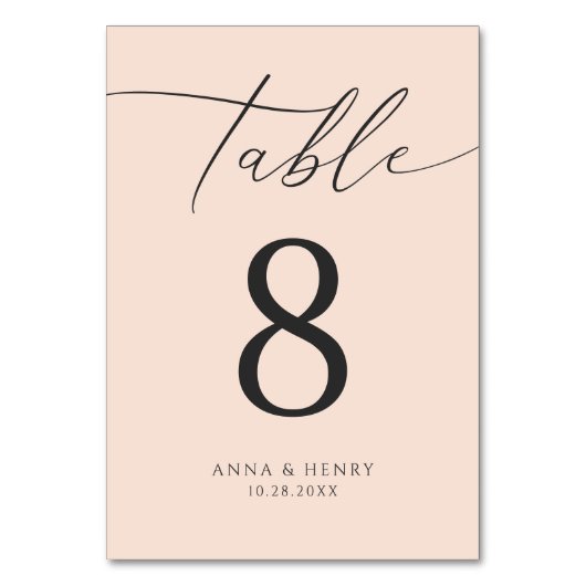 ピーチミニマル結婚ス テーブルナンバー (正面)