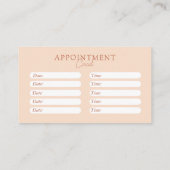 ピーチミニマル,エレガント,サロン 予約カード (裏面)