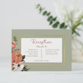 ピーチミモサ開花フローラウェディングレセプション エンクロージャーカード (スタンド正面)