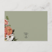 ピーチミモサ開花フローラウェディングレセプション エンクロージャーカード (裏面)