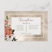 ピーチミモサ開花フローラ金ゴールド披露宴 エンクロージャーカード (正面)