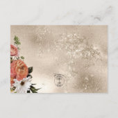 ピーチミモサ開花フローラ金ゴールド披露宴 エンクロージャーカード (裏面)