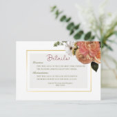 ピーチミモサ開花結婚フローラ詳細 エンクロージャーカード (スタンド正面)