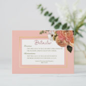 ピーチミモサ開花結婚フローラ詳細 エンクロージャーカード (スタンド正面)