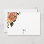 ピーチミモサ開花結婚フローラ 出欠カード (裏面)