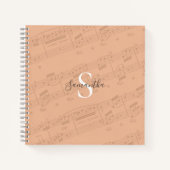 ピーチミュージックシートモノグラム ノートブック (正面)