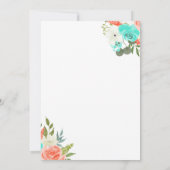 ピーチミントウォーターカラーフローラ | 結婚式招待状 招待状 (裏面)