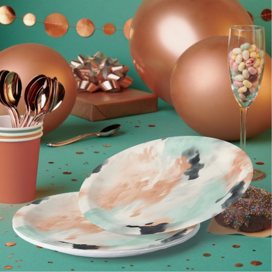 ピーチミントクリームウエスタンコウィド ペーパープレート (複数)