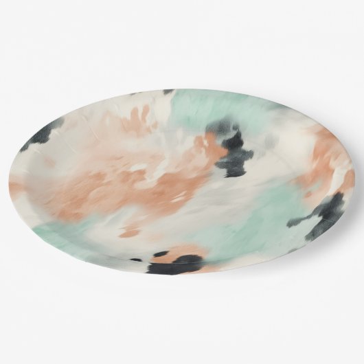 ピーチミントクリームウエスタンコウィド ペーパープレート (アングル)