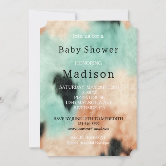 ピーチミントクリームサウスウェスト女性のカーボーイコウィド 招待状 (正面)