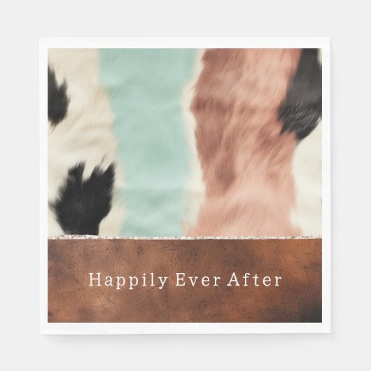 ピーチミントクリーム女性のカーボーイコウィド スタンダードランチョンナプキン (正面)