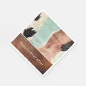 ピーチミントクリーム女性のカーボーイコウィド スタンダードランチョンナプキン (角)