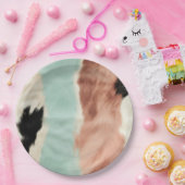 ピーチミントクリーム女性のカーボーイコウィド ペーパープレート (パーティー)