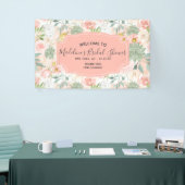 ピーチミントサキュラントフローラブライダルシャワーウェルカム 横断幕 (トレードショー)