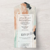 ピーチミントホワイトウエスタンコウィド オールインワン招待状 (内側)