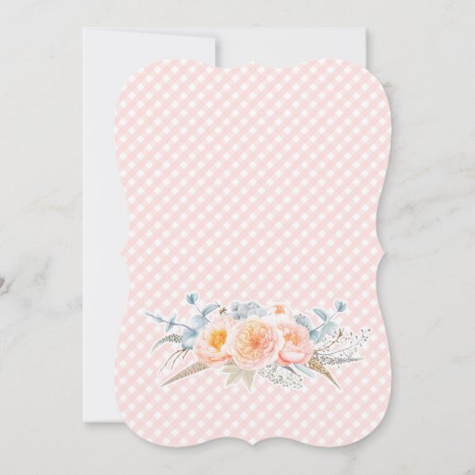 ピーチミントミントミーベビーガールまたはsipと表示パーティー 招待状 (裏面)