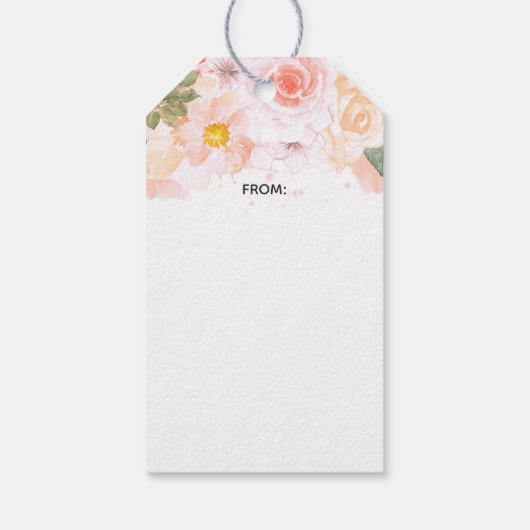 ピーチミント多肉性フローラブライダルディスプレイシャワー ギフトタグ (裏面)