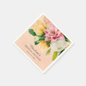 ピーチメドウフローラブライダルシャワー スタンダードカクテルナプキン (角)