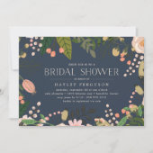 ピーチメドウフローラボタニカルブライダルシャワー 招待状 (正面)
