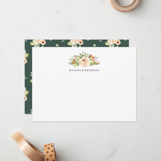 ピーチメドウ |ひなパーソナライズされた形カード ノートカード (正面/裏面インサイチュ)