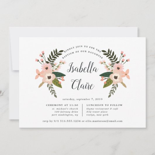 ピーチメドウ《キリスト教》洗礼式や命名式またはバプテスマ招待状 招待状 (正面)